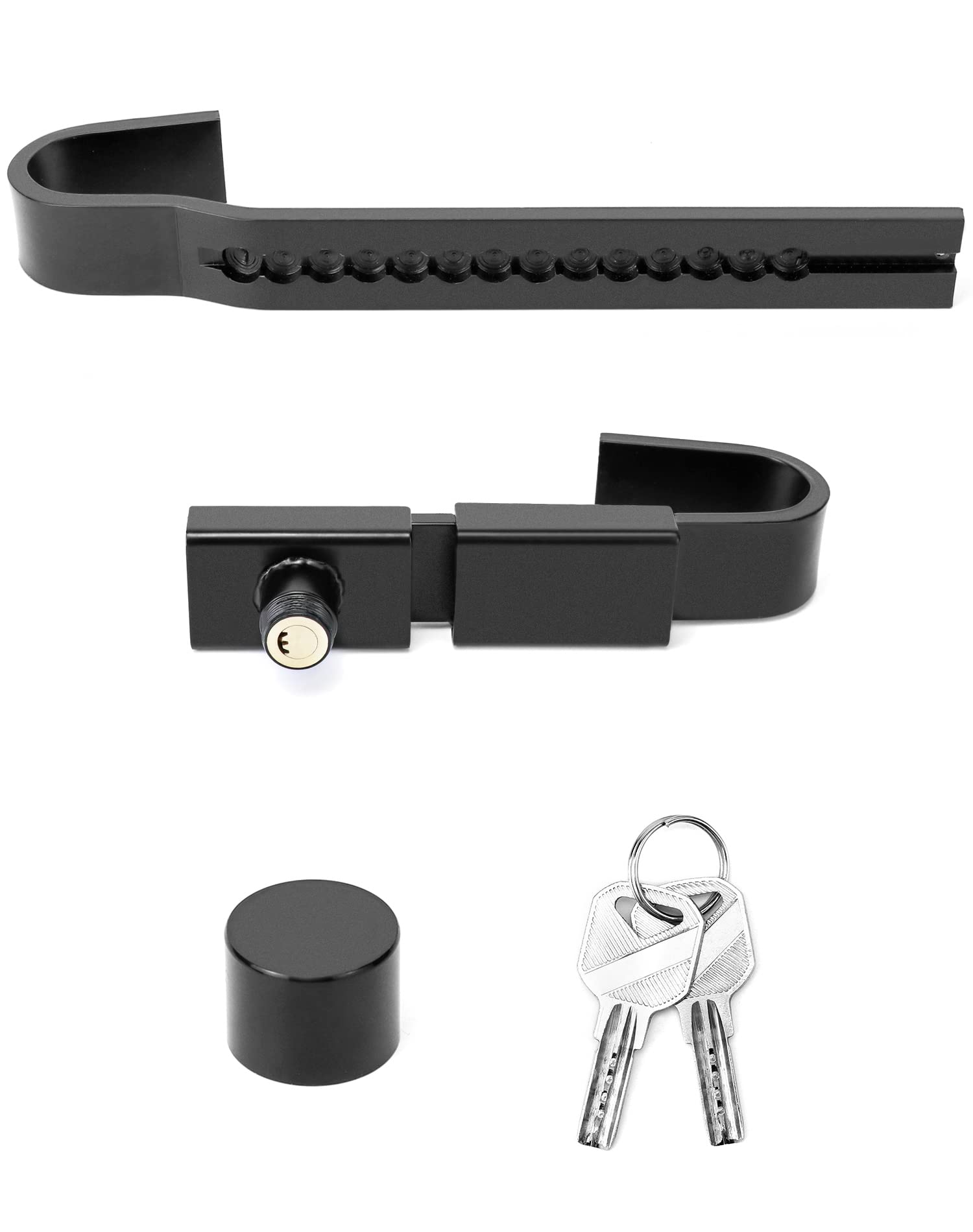 QWORK Cerradura de contenedor de envío, paquete de 2 cerraduras de puerta ajustables de 9.8 a 17.3 pulgadas, cerradura de puerta de carga de acero resistente, cerradura de puerta de almacén, cerradura