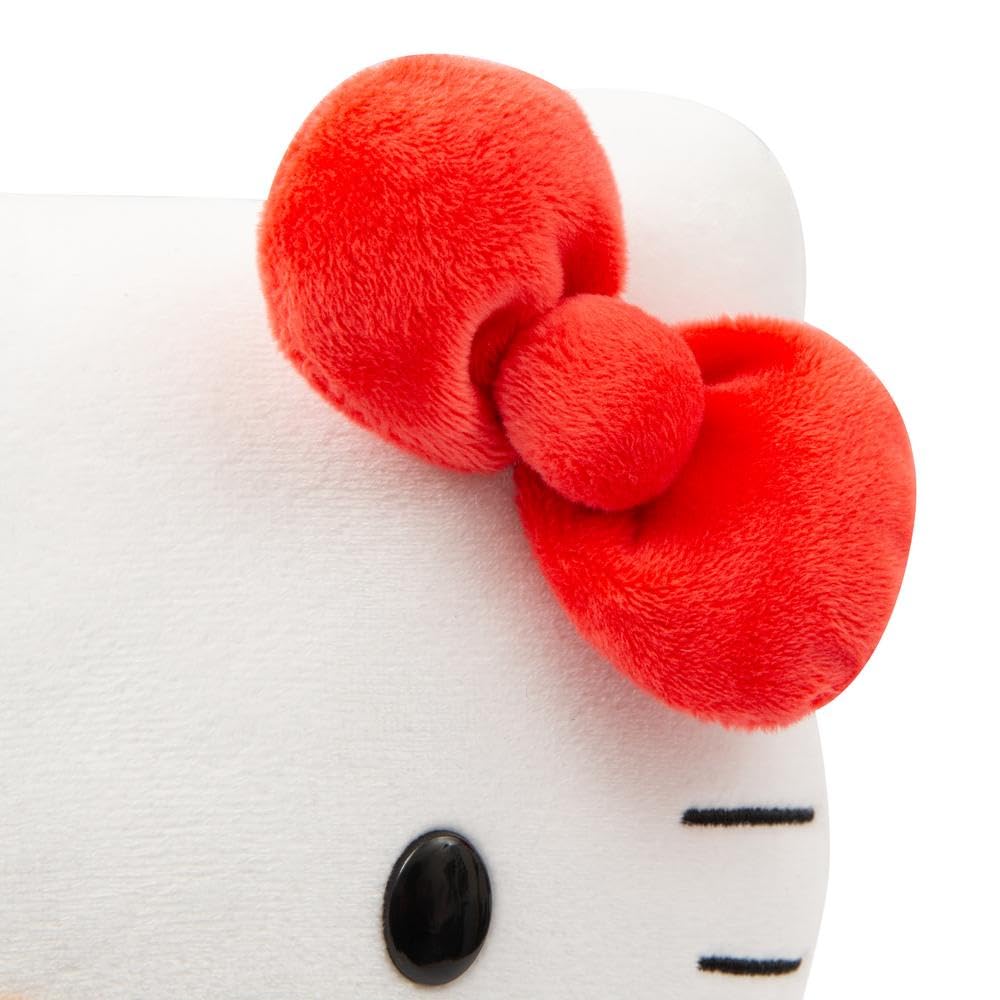Hello Kitty Peluche 30 cm con Outfit Moda, Tutina Jeans, Fiocco Rosso, Maglia A Righe, per Bambini dai 3 Anni - Giochi Preziosi