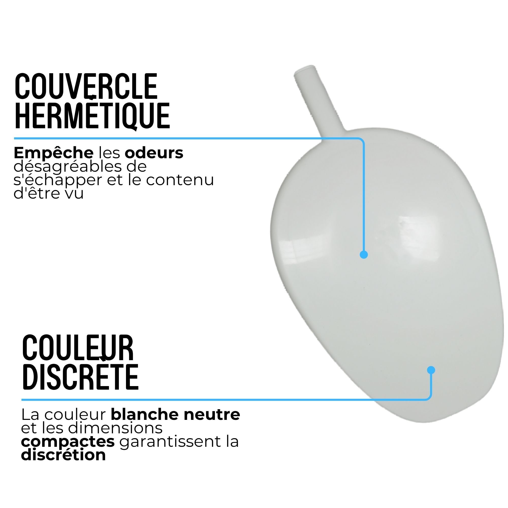 MEDICALAB Bassin de Lit avec Couvercle Made in Italy, Bassin Hygiénique pour Personnes Âgées, Alitées et Handicapées, Bassin Portable Stérilisable en Polypropylène, Couleur Blanche