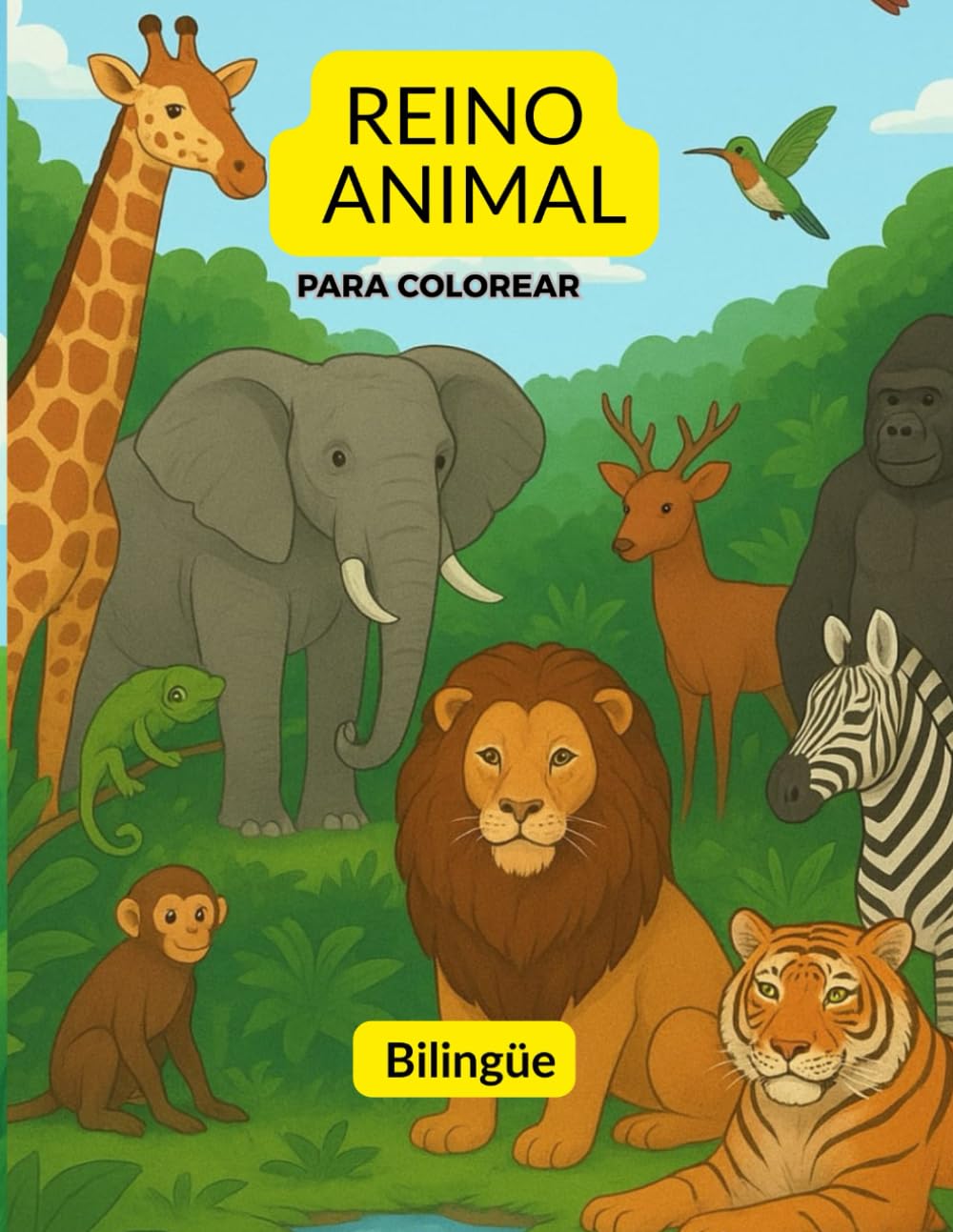 reino animal (libro para colorear): bilingue
