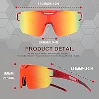 Vista 5 de Gafas de ciclismo para niños, gafas de sol deportivas para adultos y jóvenes, gafas de sol ultraligeras para correr, ciclismo, béisbol