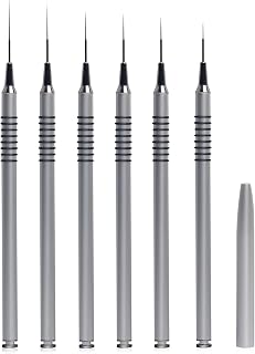 Nail Art Liner Brushes，6Pcs liner brush for nails gel Tiny Details, Fine Drawing, Delicate Coloring nail art liner brushes Sizes 5/7/9/11/20/25mm