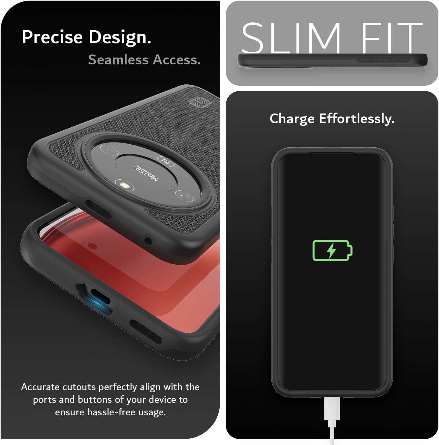 TUDIA MergeGrip Compatible with Honor Magic 8 Lite Case 5G (2026), [Military Grade] Dual Layer Shockproof Slim Heavy Duty Protective Phone Cases Cover (Black)