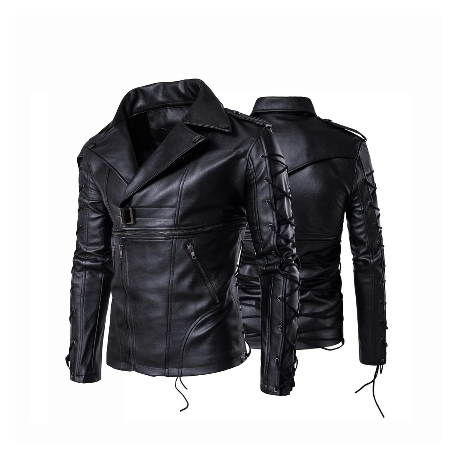 Amazon.com: YXYECEIPENO Motorcycle PU Leather Jacket Men's