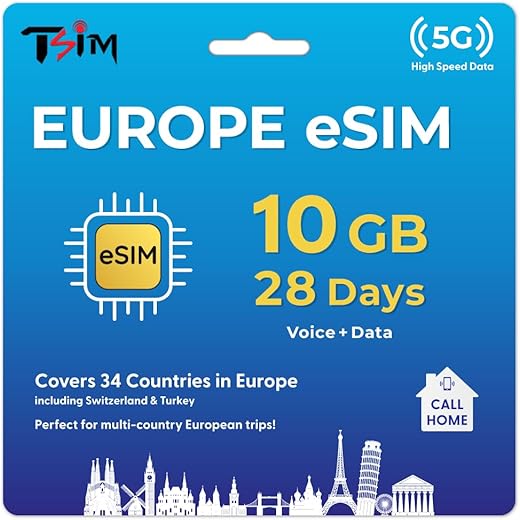 TSIM Europe Esim 10GB