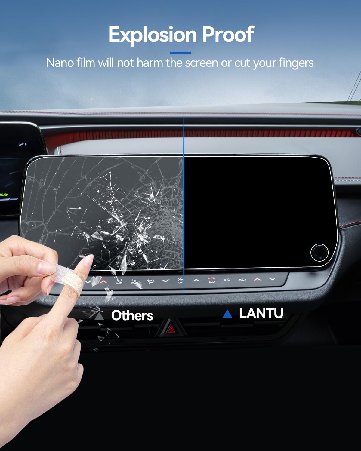 Dodge Charger Daytona Screen Protector for 2024-2026 Dodge Charger Daytona EV(R/T,Scat Pack) Accessories 12.3'' Navigation+12.3'' Dashboard Nano Touchscreen Protector Film HD Clear-4PCS image 3