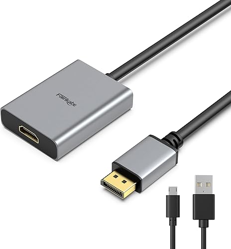 fairikabe Adaptador HDMI a DisplayPort de 8K, cable convertidor HDMI hembra a DP macho de 4K a 120Hz, adaptador unidireccional HDMI a puerto