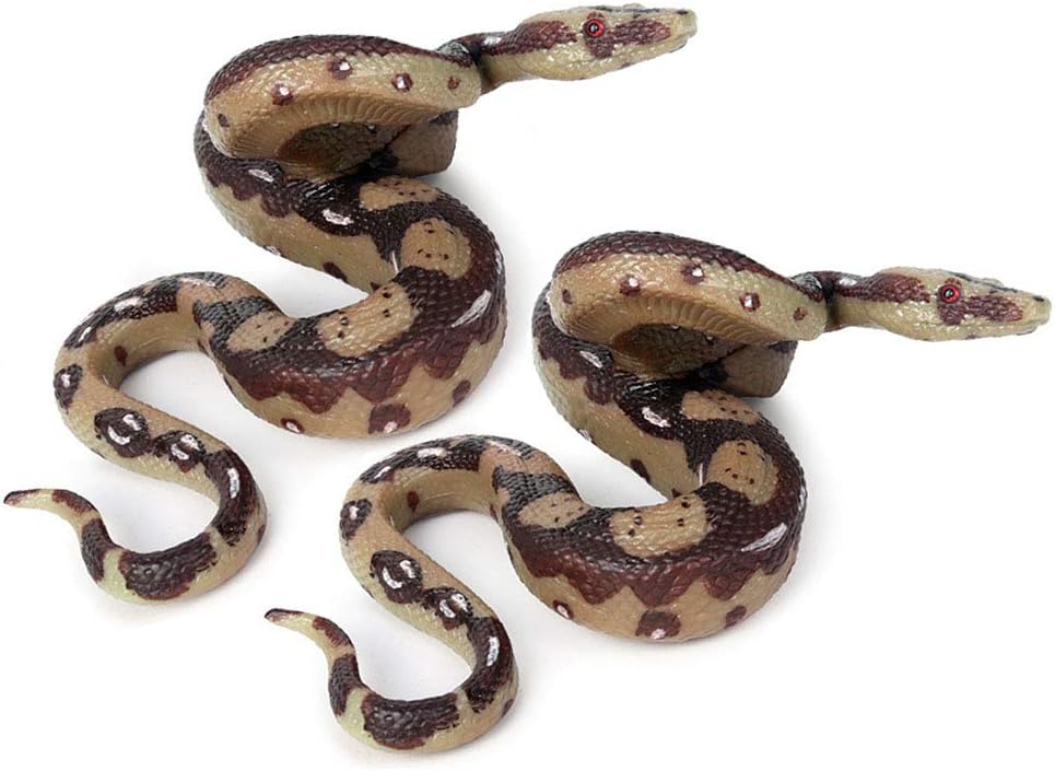 Realistic Snake Realistic Toy,Rubber Snake Figure Prank Toy Halloween Party 2PCS