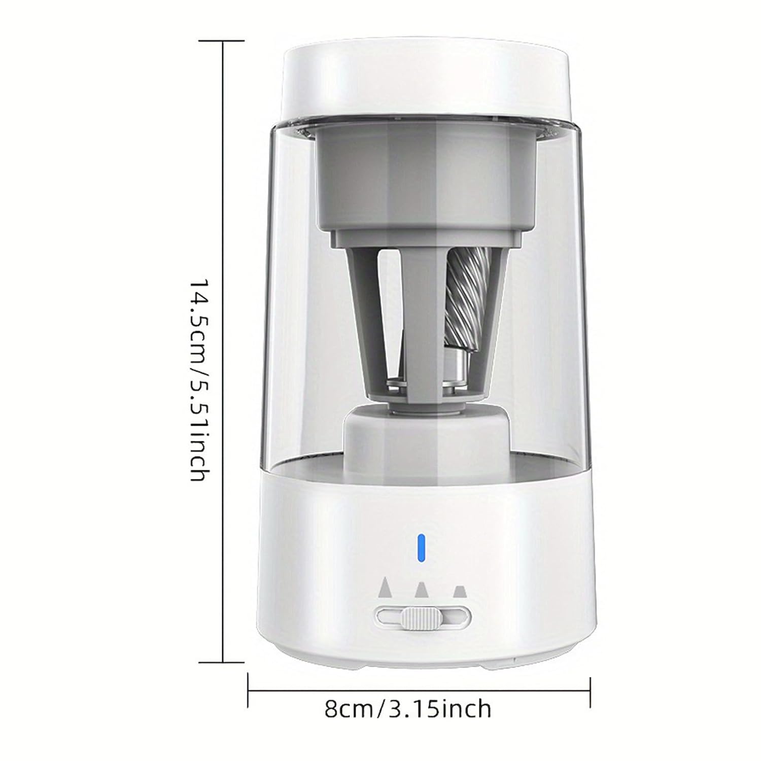 Walfront Electric Pencil Sharpener for 6-8mm Pencil, Rechargeable, Automatic, Handsfree (White)