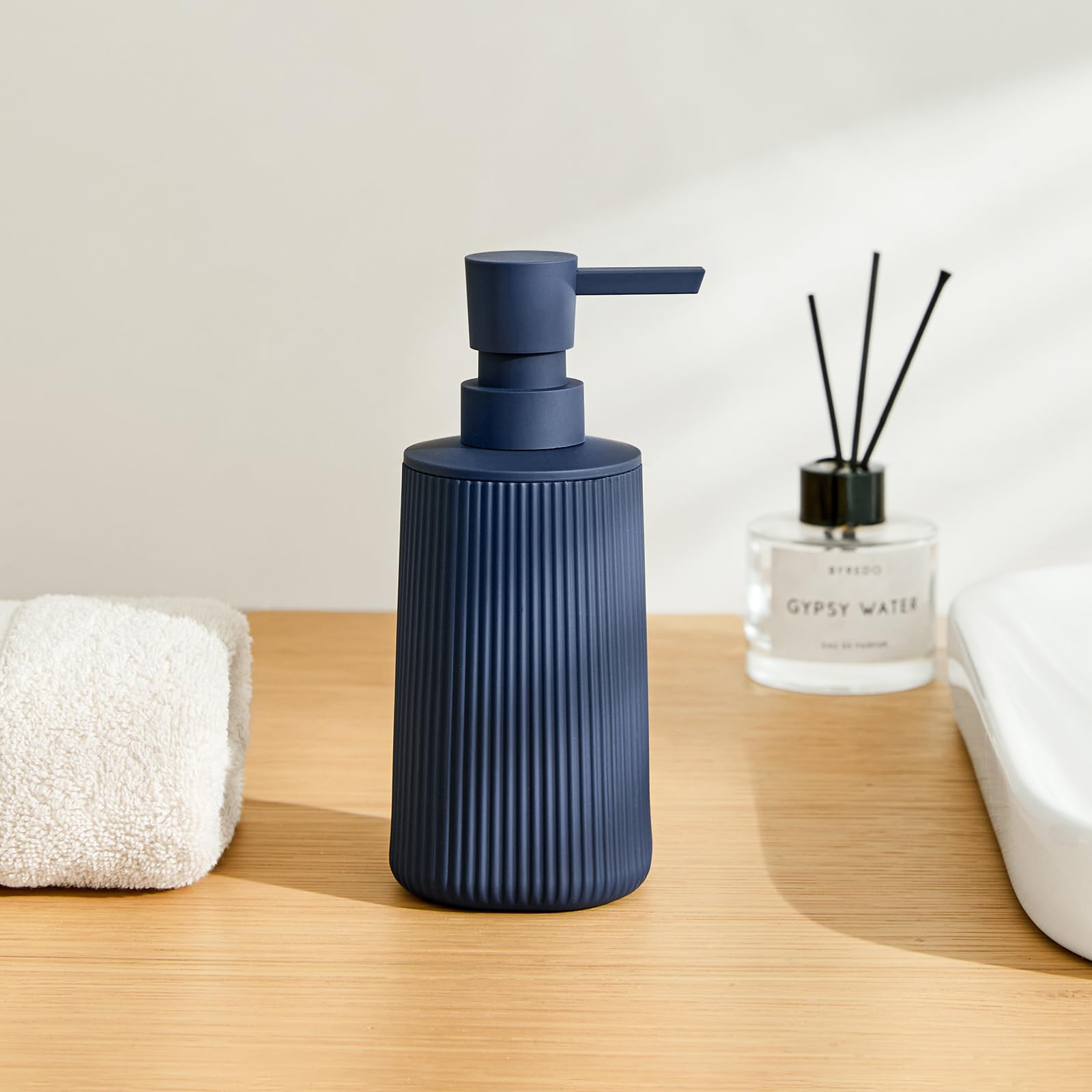 Hand Soap Dispenser, Blue Soap Dispenser Bathroom, Refillable Washing up Liquid Soap Dispenser Kitchen (Blue) - Image 4