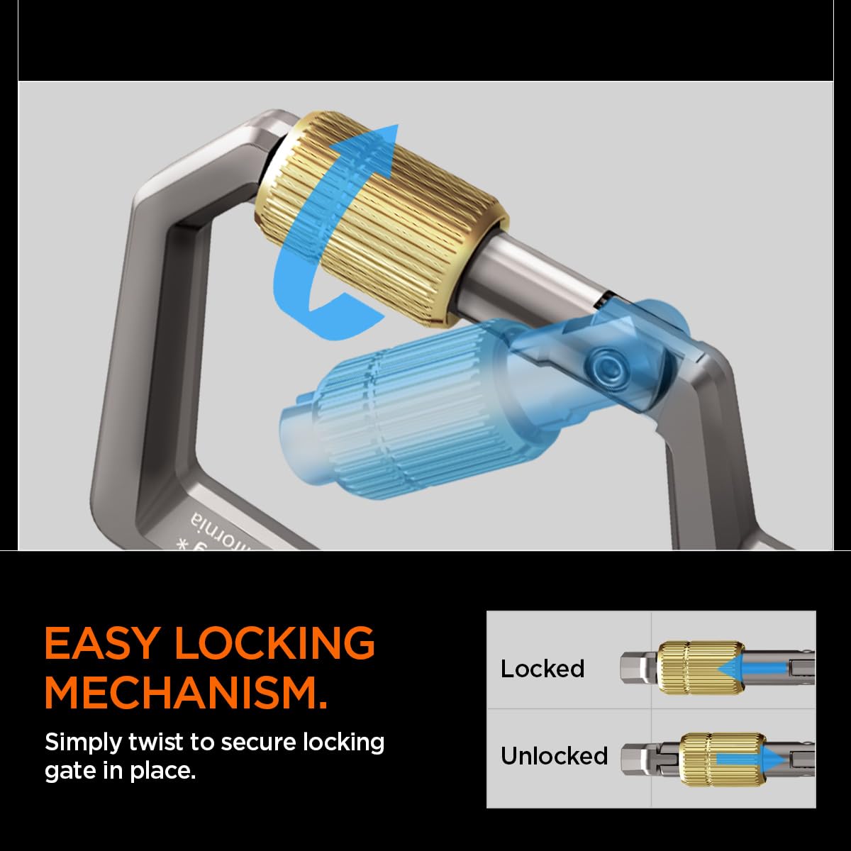 Spigen Life EDC moschettone portachiavi apribottiglie bloccaggio cinghia O-ring