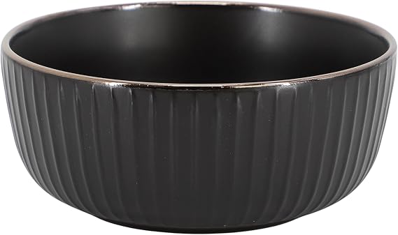 Elama Leo 16 Piece Stoneware Dinnerware Set In Black