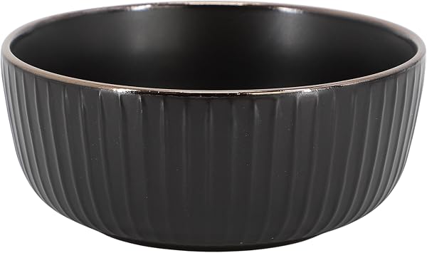 Elama Leo 16 Piece Stoneware Dinnerware Set In Black