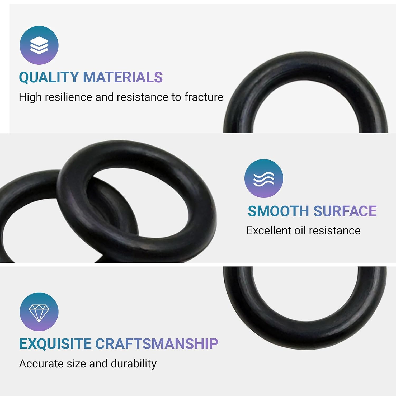 2 Pack 91301-ZM0-V31 O-Ring Kit for Honda Generator | Nitrile Rubber, 10.6x6.8x1.9mm, Fits Fuel Tank, Replaces 91306-PJ4-000, 91363-VD6-900, 91353-735-801, and 132-0664