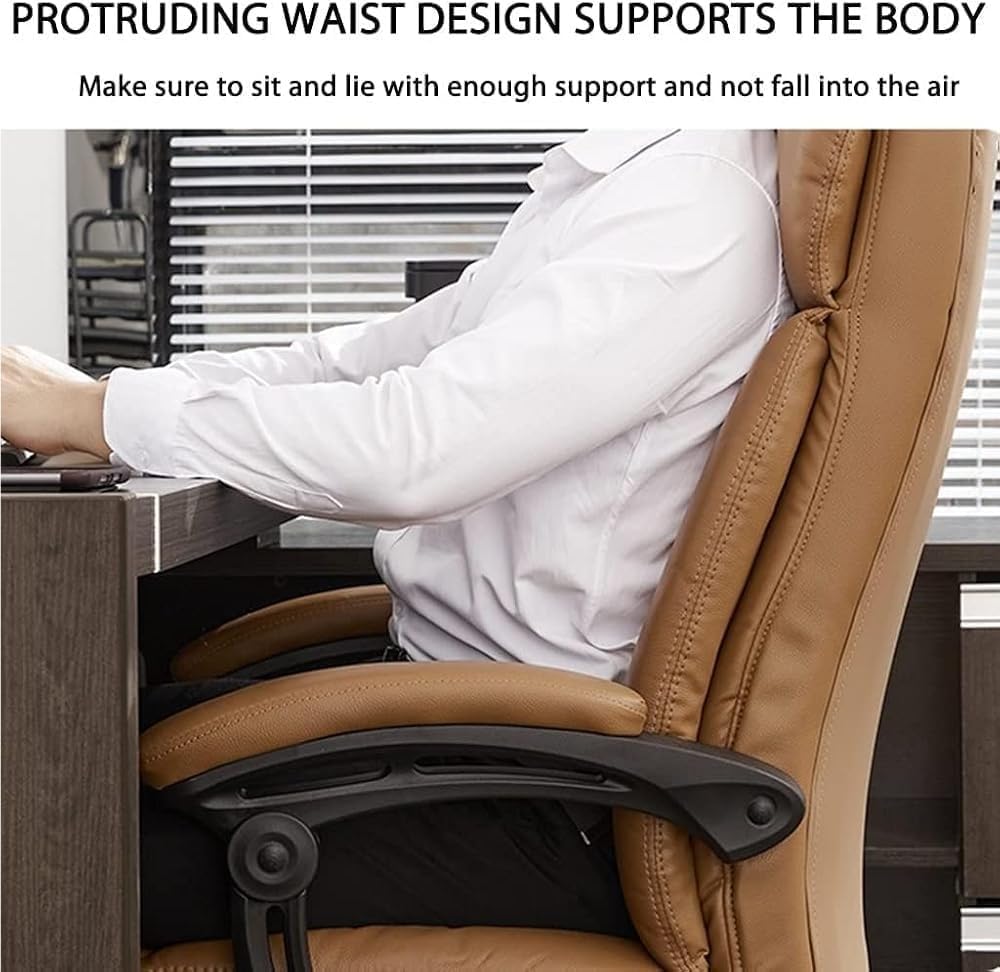 Klasyczne wzornictwo, ergonomiczne skórzane krzesło biurowe z regulowanym podparciem lędźwiowym, obrotowe krzesła biurkowe do sali konferencyjnej Boss (czarne)