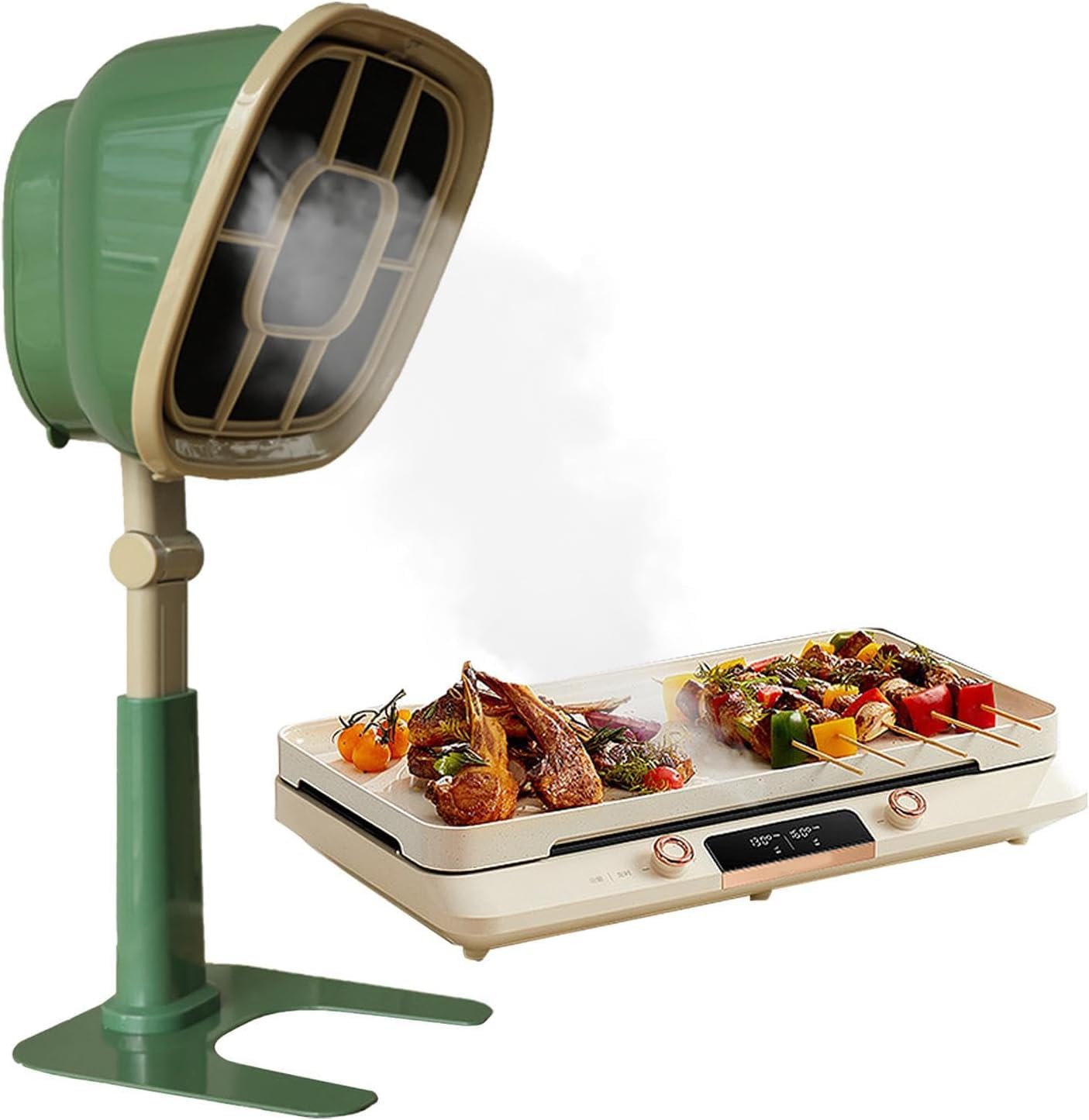 HELEE Premium Portable Range Hood With Strong Suction, 6-Segment Height Adjustment for Home Kitchen Hot Pot