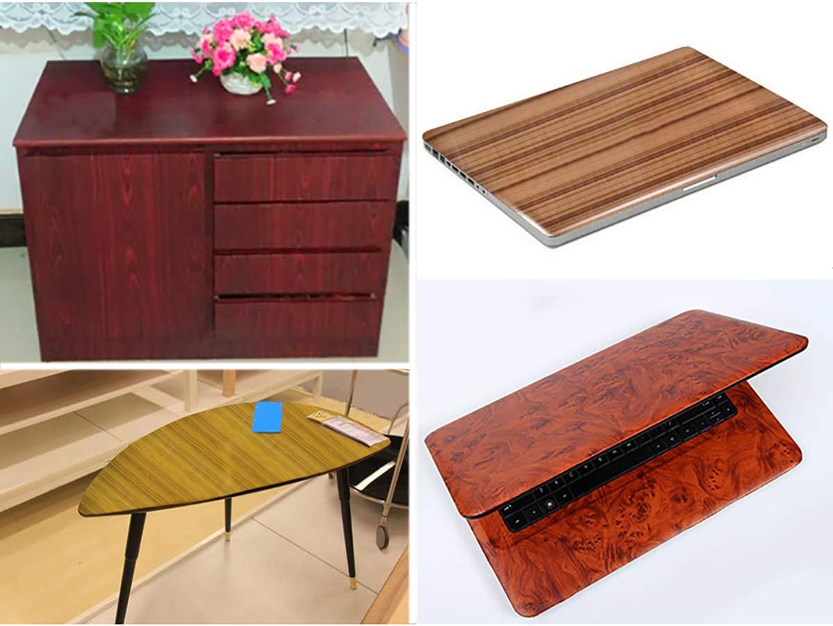 Automotive Vinyl Wrap, Car Paint Film Roll, Vehicle Sticker, High Gloss Wood Grain C, 16.4x2ft