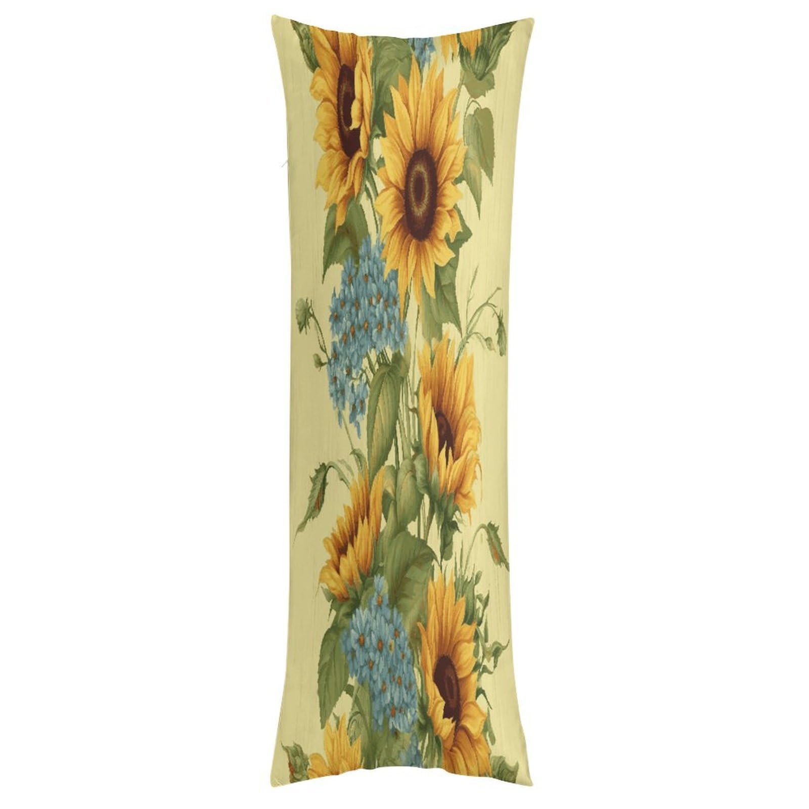 LDGSUPH Sunflowers Pillow Cases Soft Pillowcase with Invisible Zipper Wrinkle Resistant Pillow Covers Breathable Removable Pillow Protector for Bed Sofa Car 20"x54"
