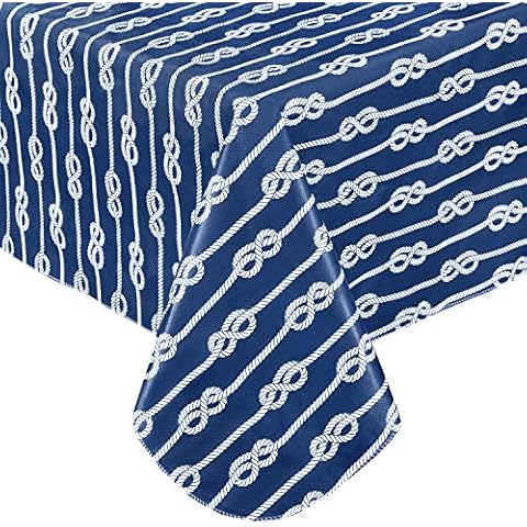 Newbridge Nautical Stripe Vinyl Tablecloth 60"x120" Cover