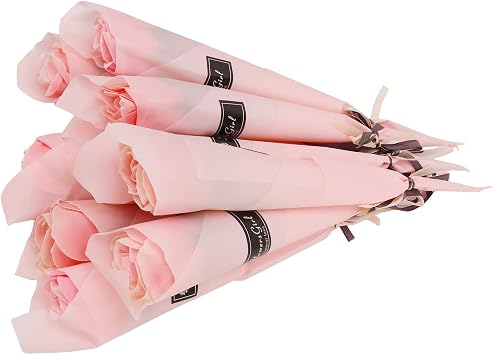 10Pcs Artificial Rose Soap Flowers, Decorative Bath Soap Rose Flower Bouquet Petals with Long Stem for Home Office Cafe Decoration Holiday