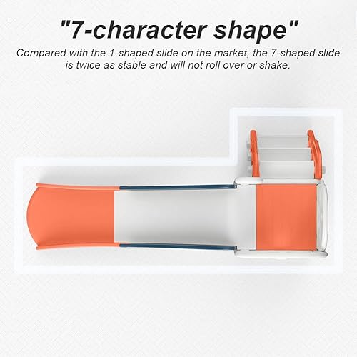 Miniatura 4 de Tobogán infantil adecuado para niños de 1 a 12 años de edad para jugar y escalar en el tobogán. Equipado con baloncesto y espacio de almacenamiento