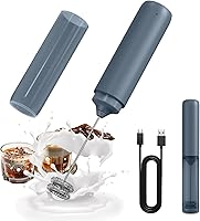 Vista 11 de CIRCLE JOY Espumador de leche recargable de mano, cabezal de batidor de doble bobina, espumador de café eléctrico, varilla espumadora de mano