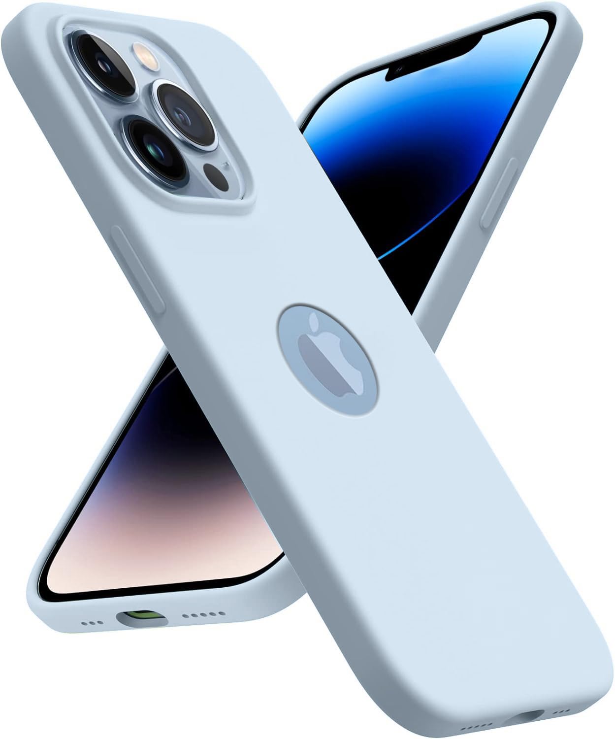 Elzzi Microfiber Logo Cut Cover Compatible for iPhone 13 Pro Case Smooth Cushion Liquid Soft Silicone Gel Rubber Phone Cases Non-Slip Full Body Protective Shockproof Back Cover 6.1 inch, Sierra Blue (B09RK9RHVF) Amazon Price History, Amazon Price Tracker