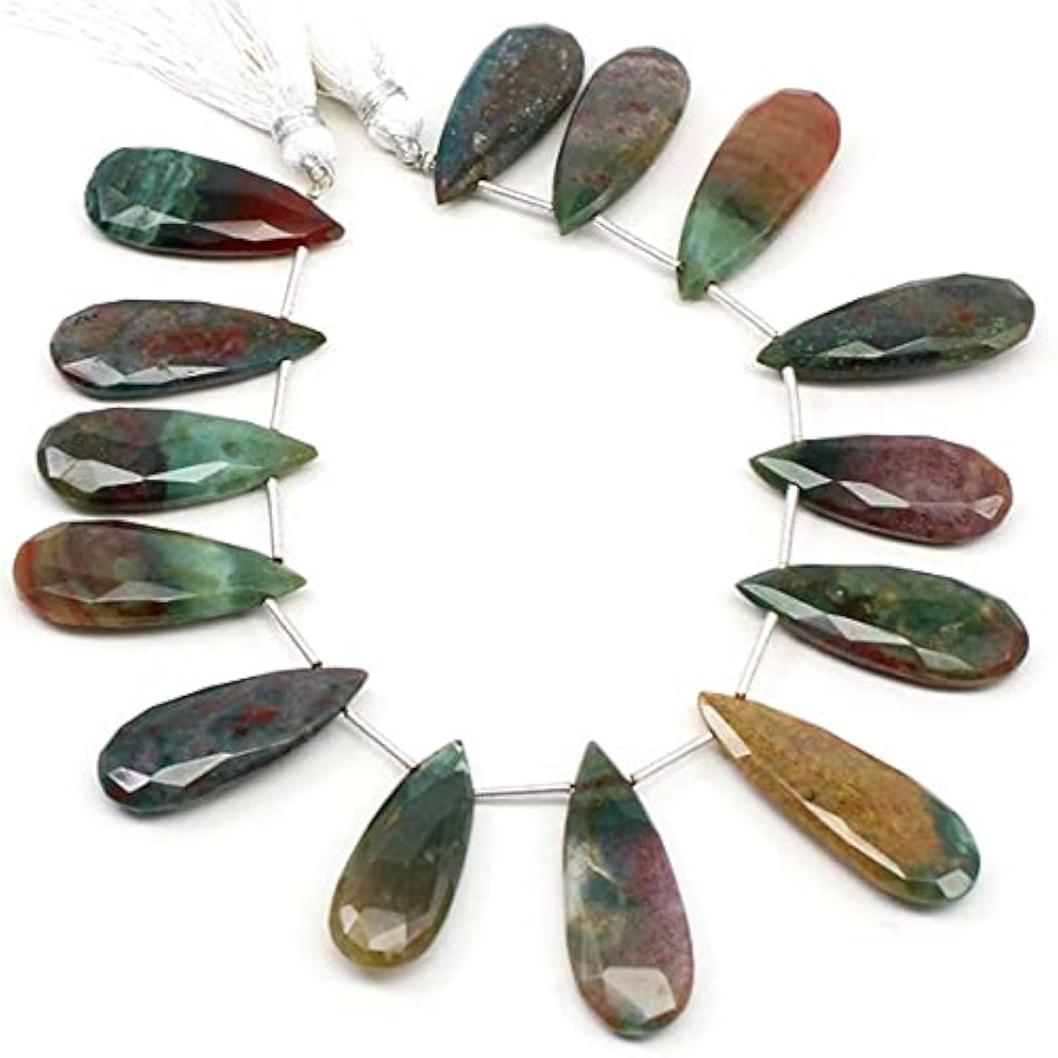 Ocean Jasper Briolettes facettées LKBEADS 15x30mm perles poires plates pour bijoux