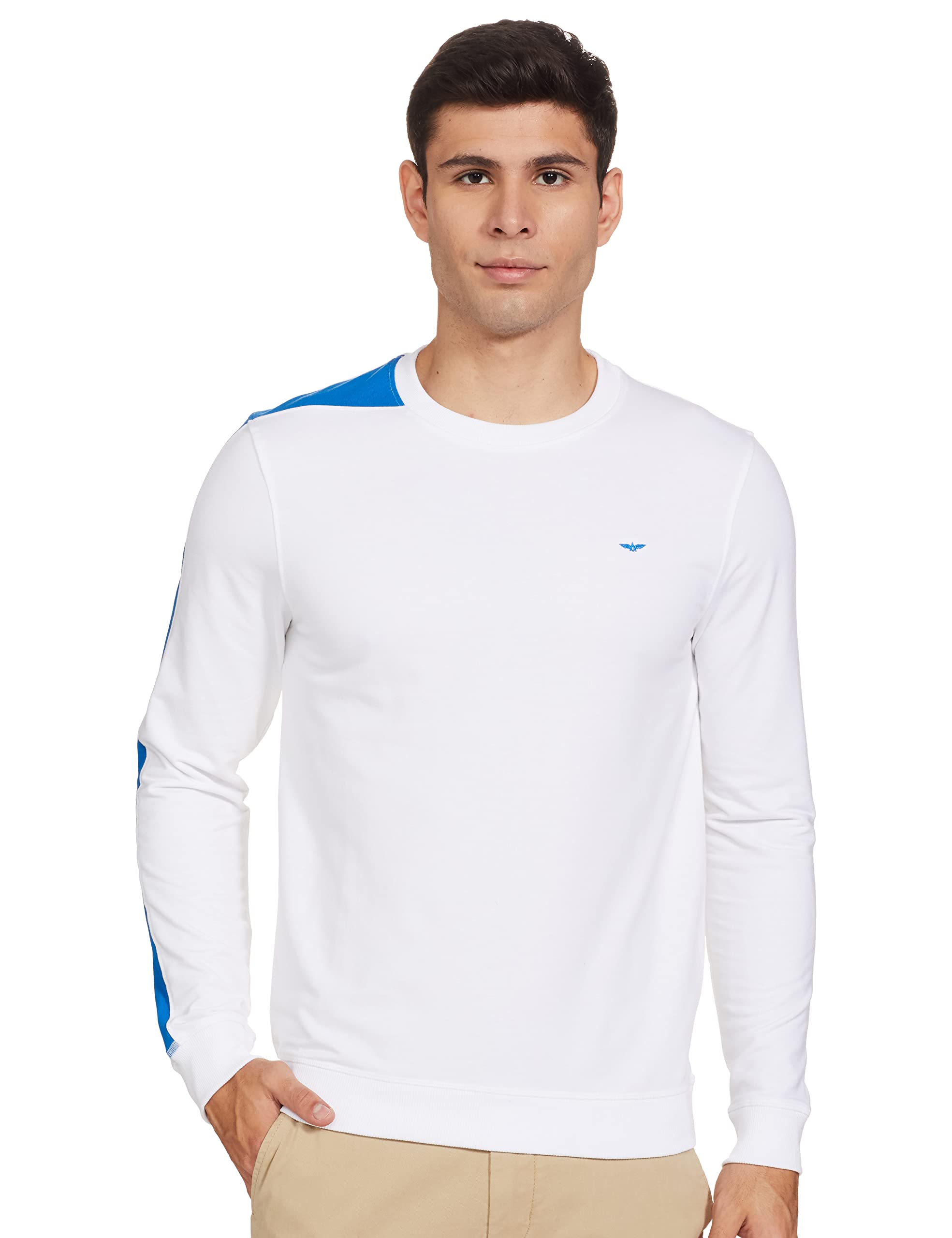 Men Cotton Blend Crew Neck Sweatshirt-image-14