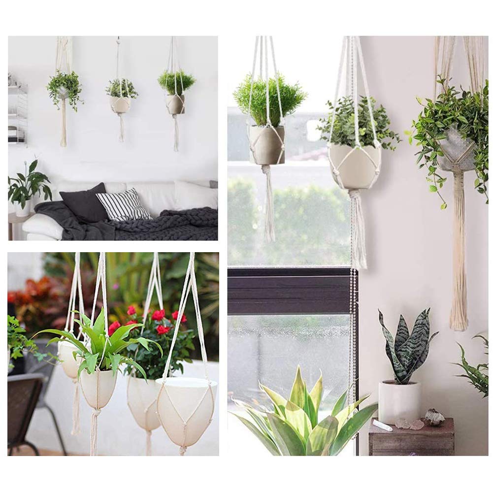 Nutabevr 6 Pièces Suspension Plante Macramé, Macramé Plante Suspension