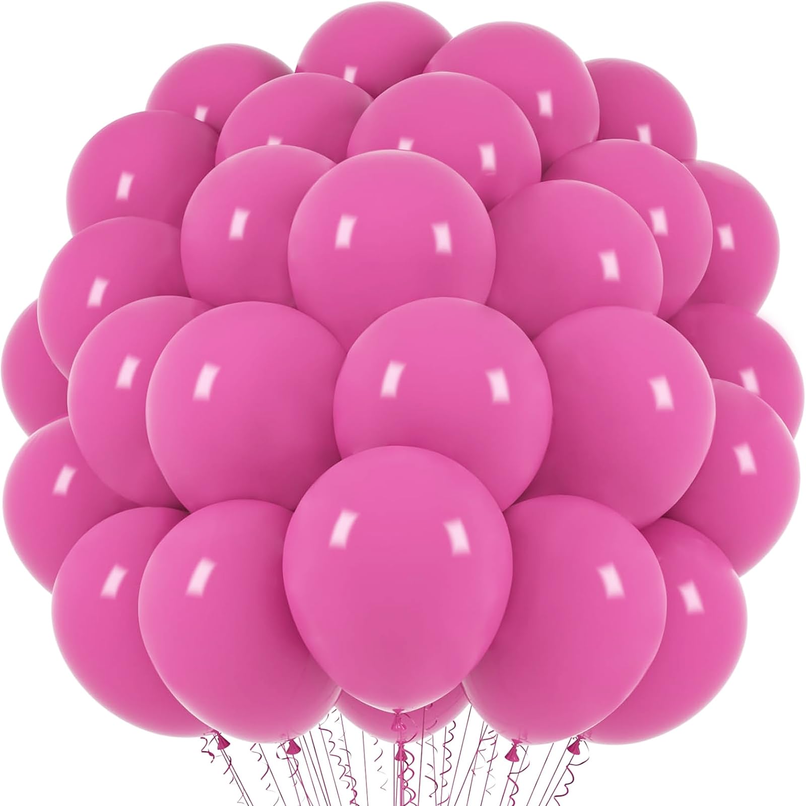 Voircoloria 66pcs Retro Hot Pink Blush Latex Party Balloons, 12inch