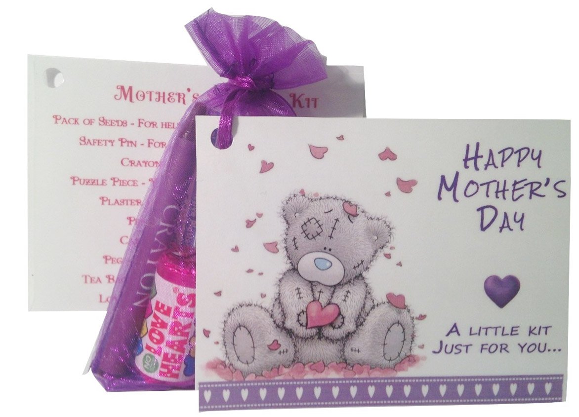 Littletreasurebags Purple Mother Day Gift For Mum. Keepsake Card And Gift Survival Kit