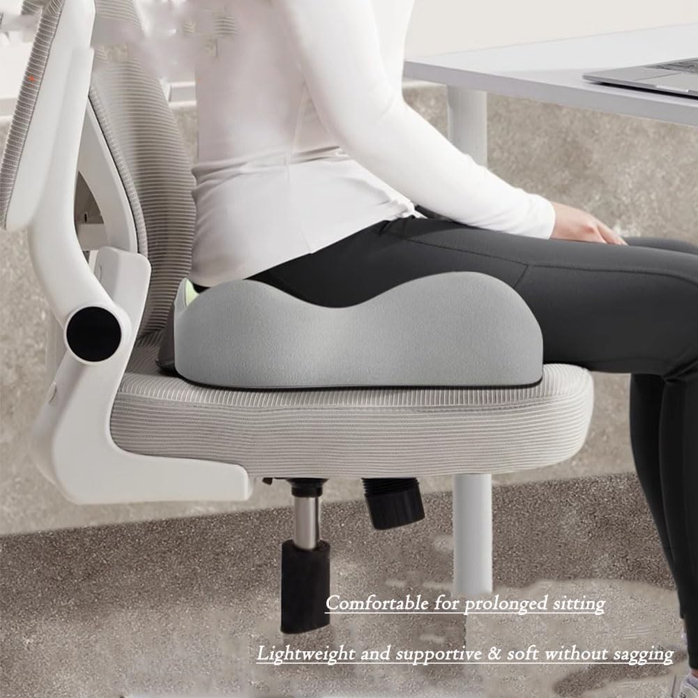 Auto-Sitzerhöhung Fahrer für Skoda Fabia IV 2021-2024, Ergonomisches Autositzkissen aus Memory-Schaum für Bürostuhl, Rollstuhlkissen,F/Black