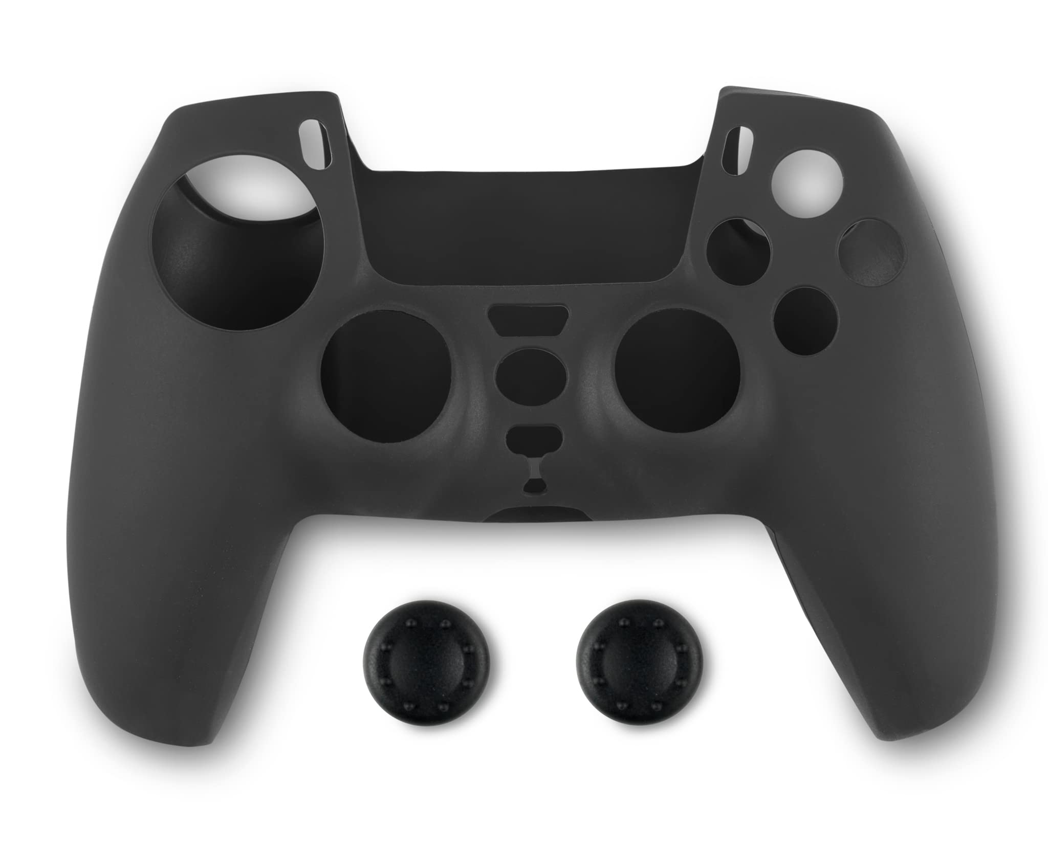 Spartan Gear - Controller Silicon Skin Cover and Thumb Grips (compatible with playstation 5) (colour: Black)