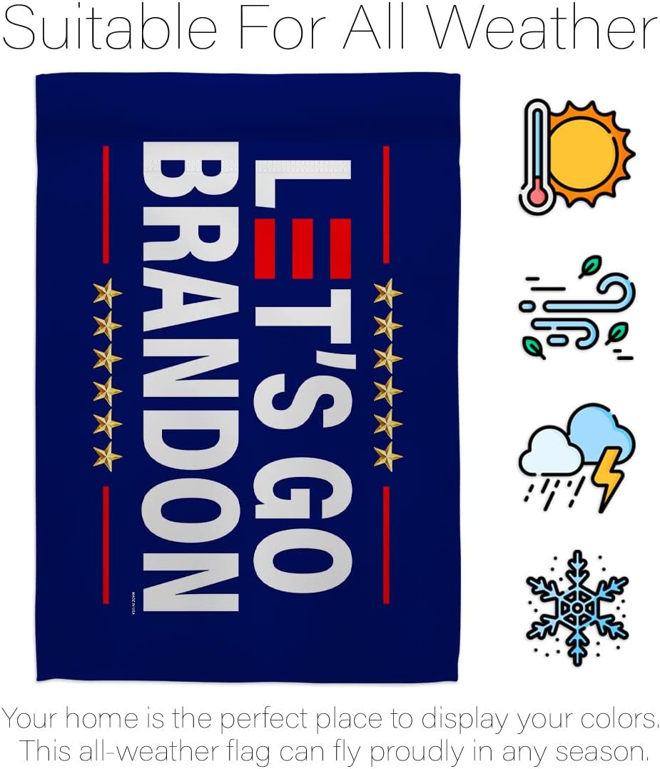 Let's Go Brandon Blue House Flag Americana Political President Democrat Republican Tea Party United State American Election Banner Small Garden Yard Gift Double-Sided, Made in USA