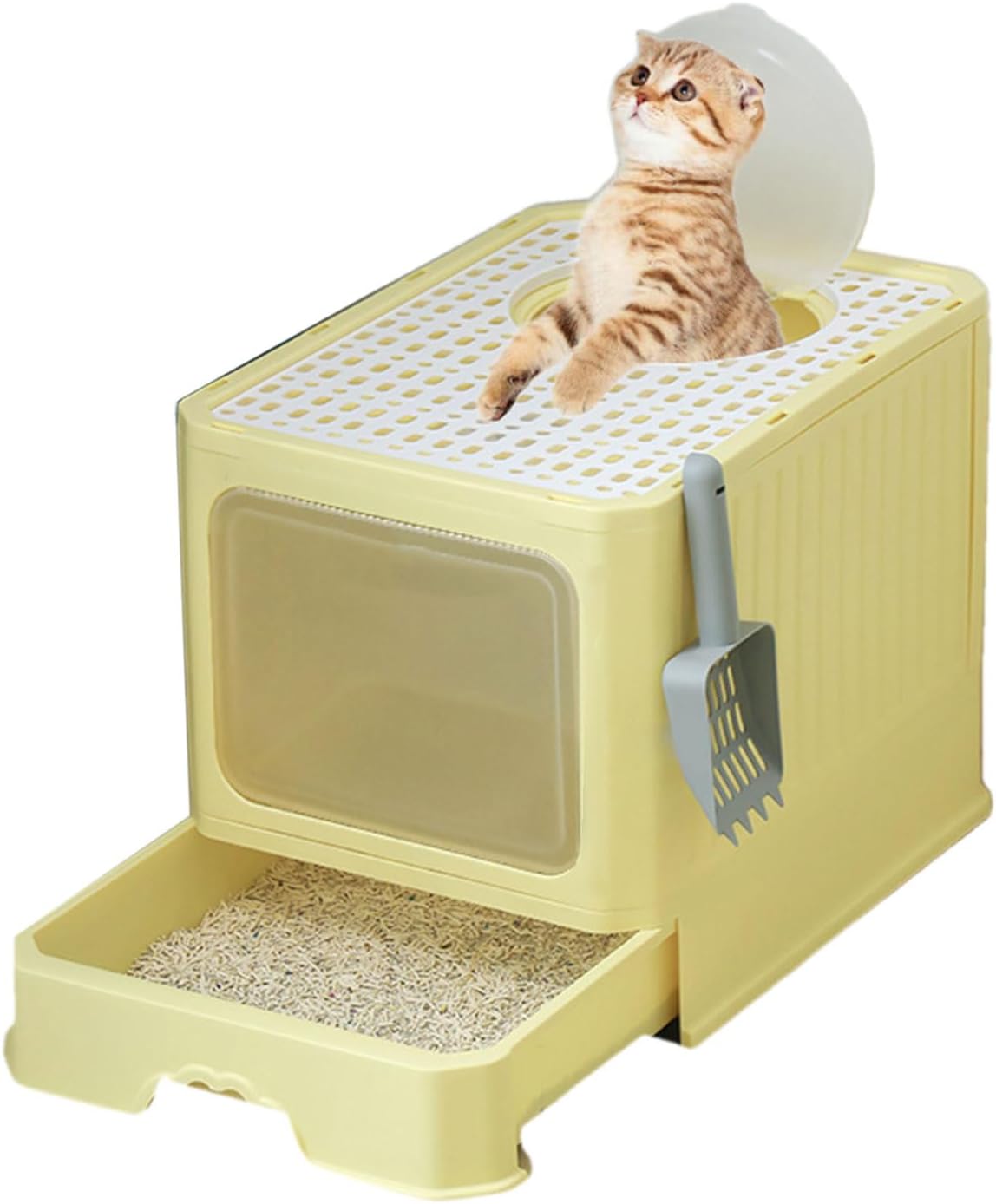 Enclosed Litter Basin Large Capacity Easy to Perfect for Small Cats Large Pans Toilet Enclosed Cats Litter Box