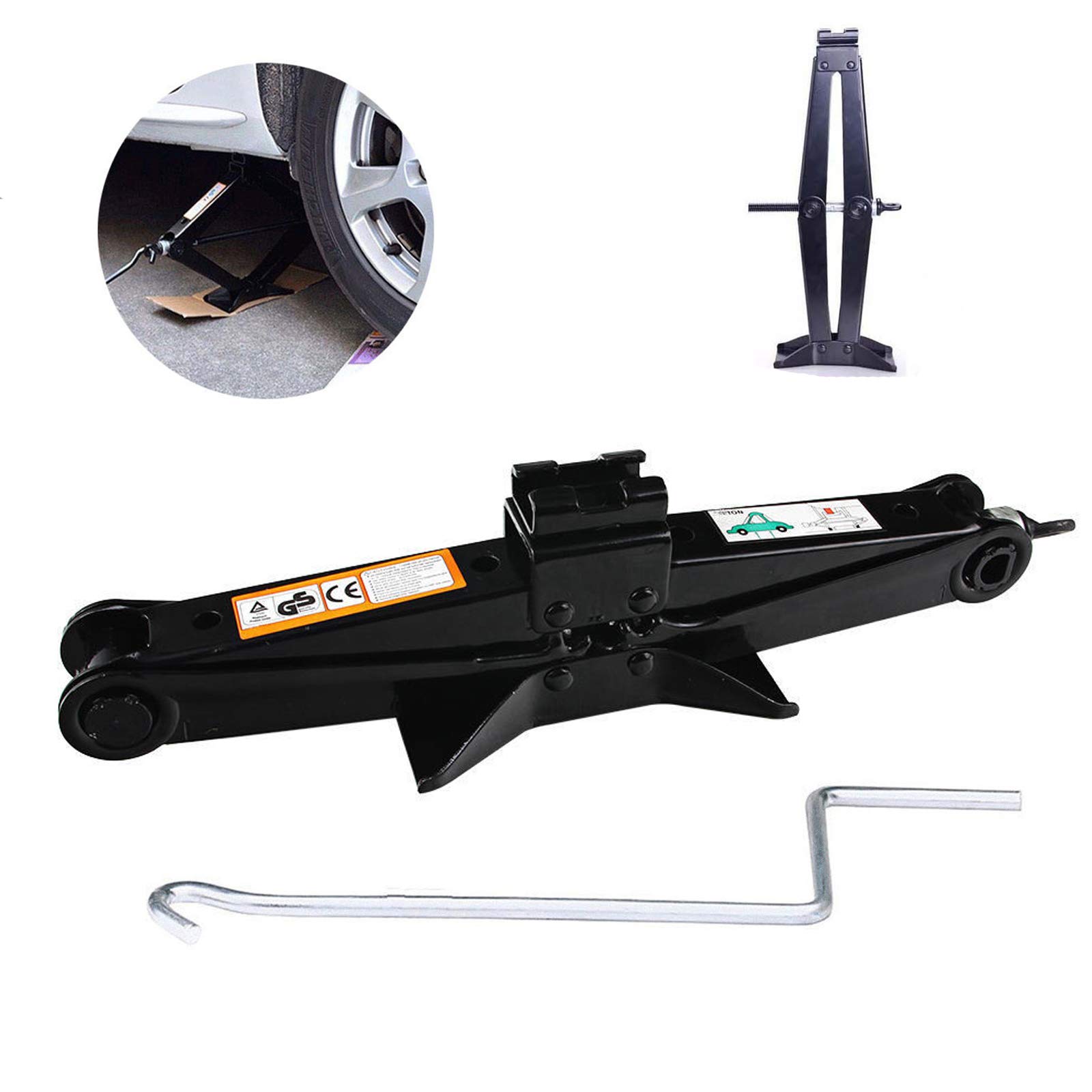 Heavy Duty Scissor Jack with Crank Speed Handle, 2T 90-360mm(3.5-14 inch), for BMW 1-series/3-series/5-series