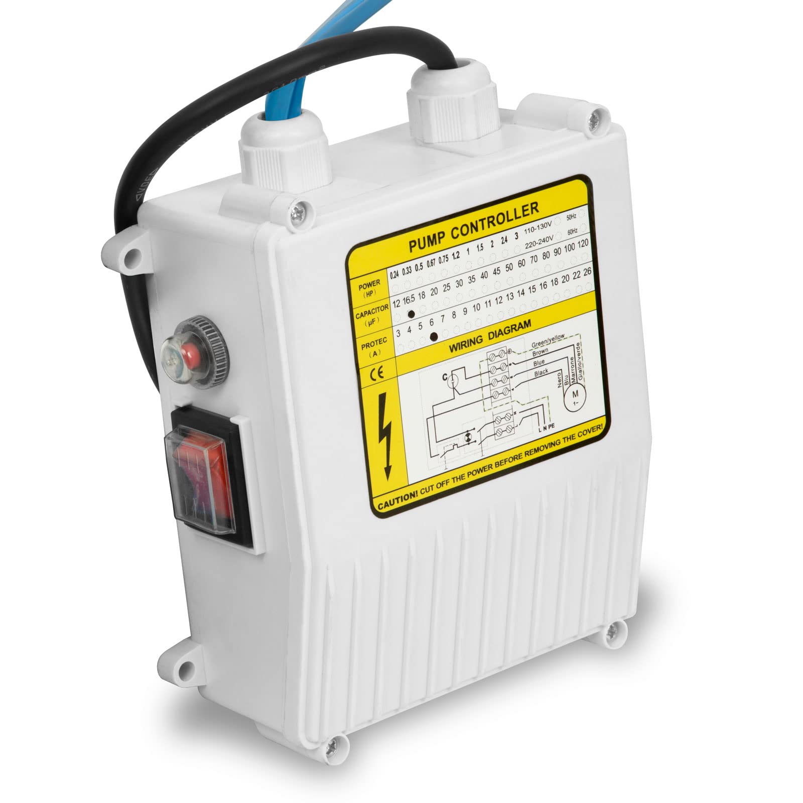 EBERTH Pompa Sommersa per Pozzi Profondi 4" in Acciaio Inossidabile - 1100W, Diametro 10cm, Cavo 20m, Prevalenza Max. 74m, Con Filtro