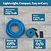 Gnimihz Garden Hose 25ft, Made of TPE(Not PVC), Ultra-Light & Flexible Water Hose with Solid Brass Fittings, Non-Shrinking, Easy to Storage, Drinking Water Safe Material, All-weather, SeaBlue