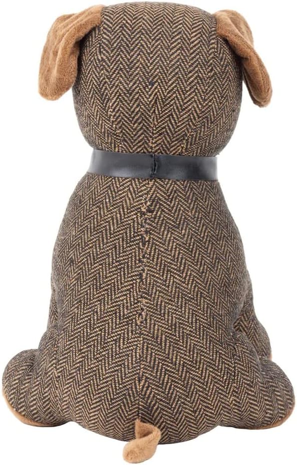 Paoletti Boston Herringbone Dog Doorstop – Heavyweight, Sand Filled, Decorative Animal Door Stopper, Polyester, 17 x 18 x 30 cm