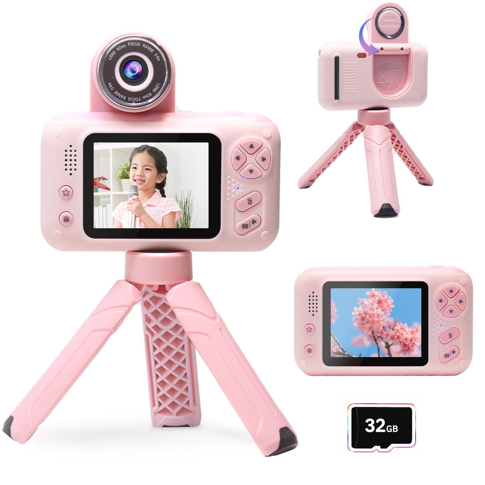 Yukicam キッズカメラ 三脚付き 子供用カメラ 小学生用 2.4 インチ Amazon.co.jp: Yukicam キッズカメラ 三脚付き 子供用カメラ 小学生用