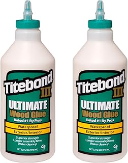 Titebond 1415 III Ultimate Wood Glue, 32-Ounce Bottle,Tan, 1 Qt (Pack of 2)