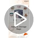 Image of Non-woven Printed Storage Bags [3 Pack /100L] Large Blanket Clothes Organization and Storage Containers for Comforters, Bedding, Foldable Organizer, Blue, Non-Woven Fabric