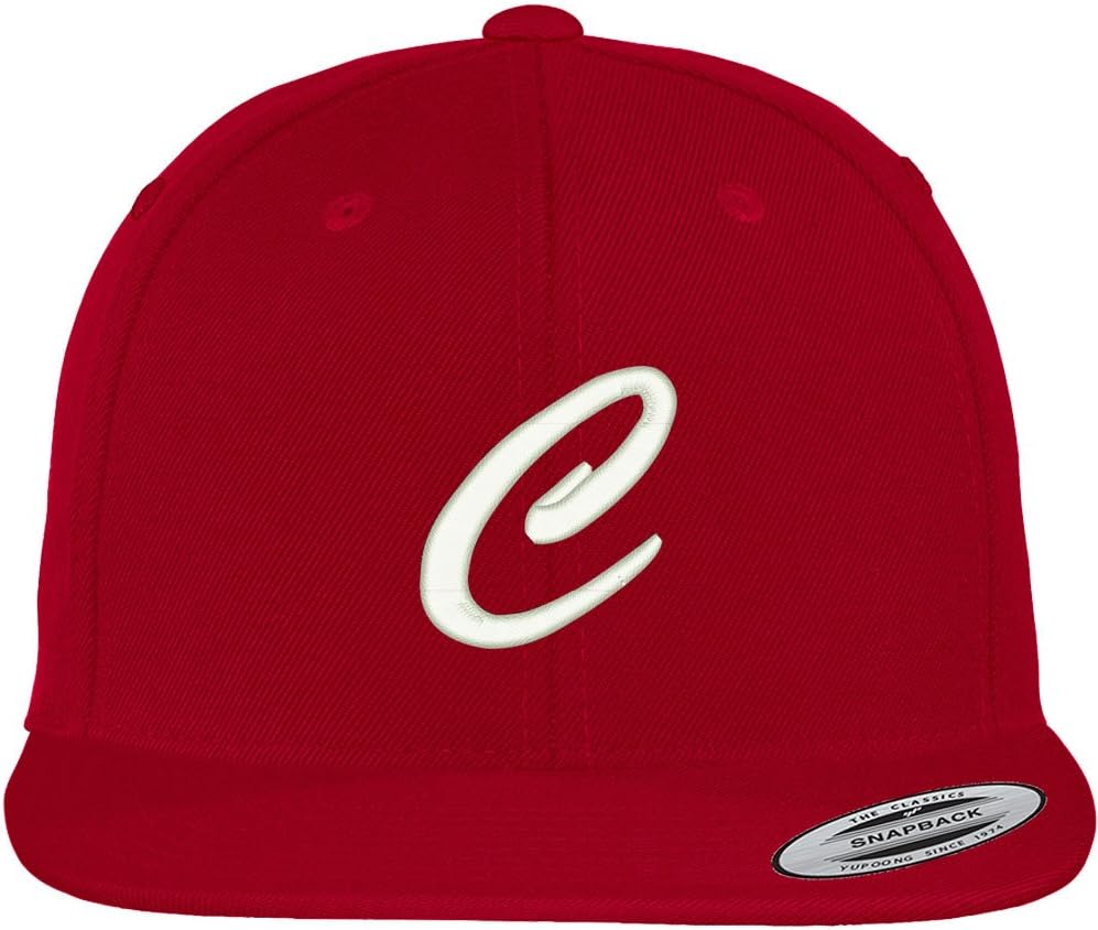 Trendy Apparel Shop Letter C Brushed Script Embroidered Flat Bill Snapback Baseball Cap
