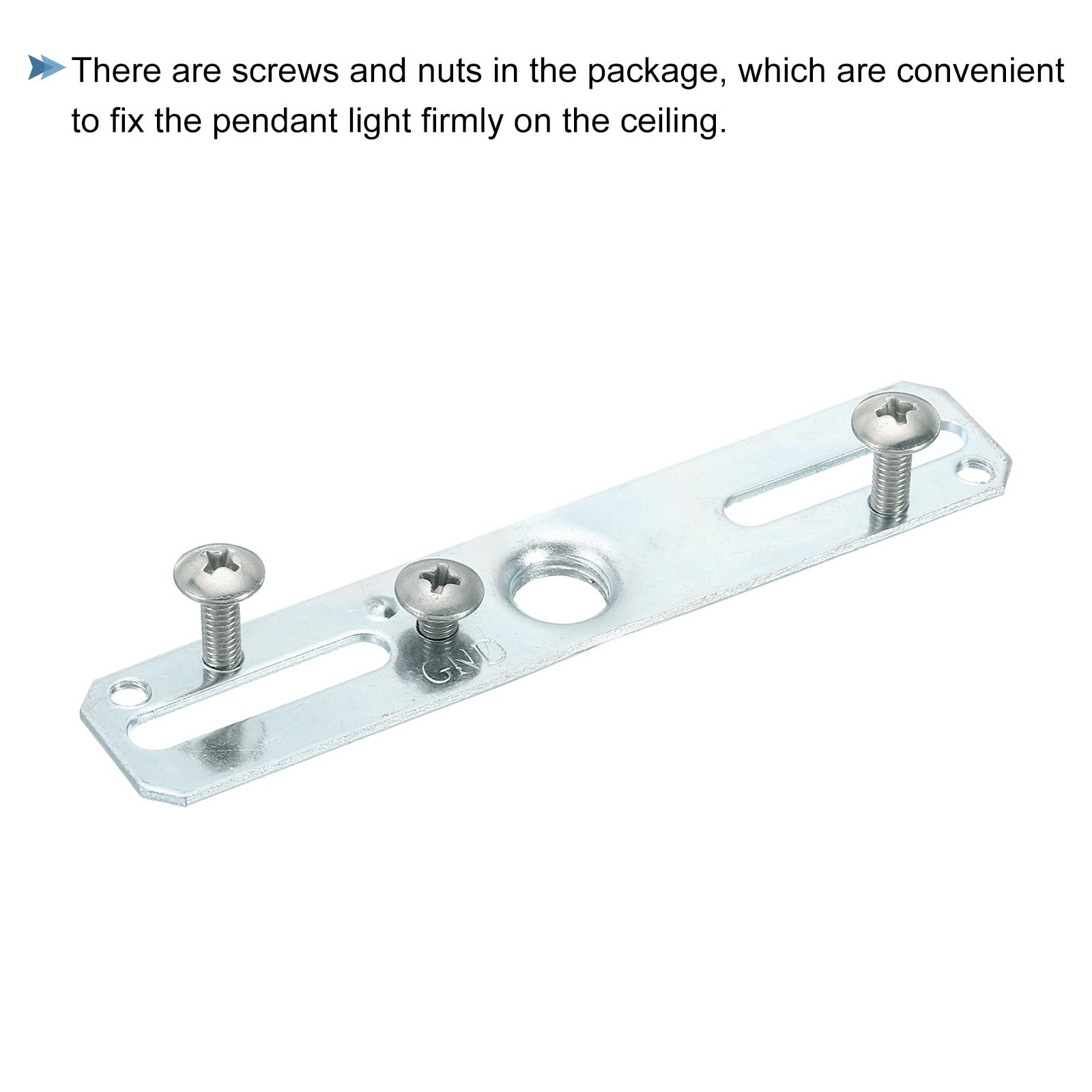 Light Fixture Crossbar Kit - 100x20mm Ceiling Mounting Bracket, Silver Tone, 5 Sets With Screws & Nuts For Chandeliers - View #7