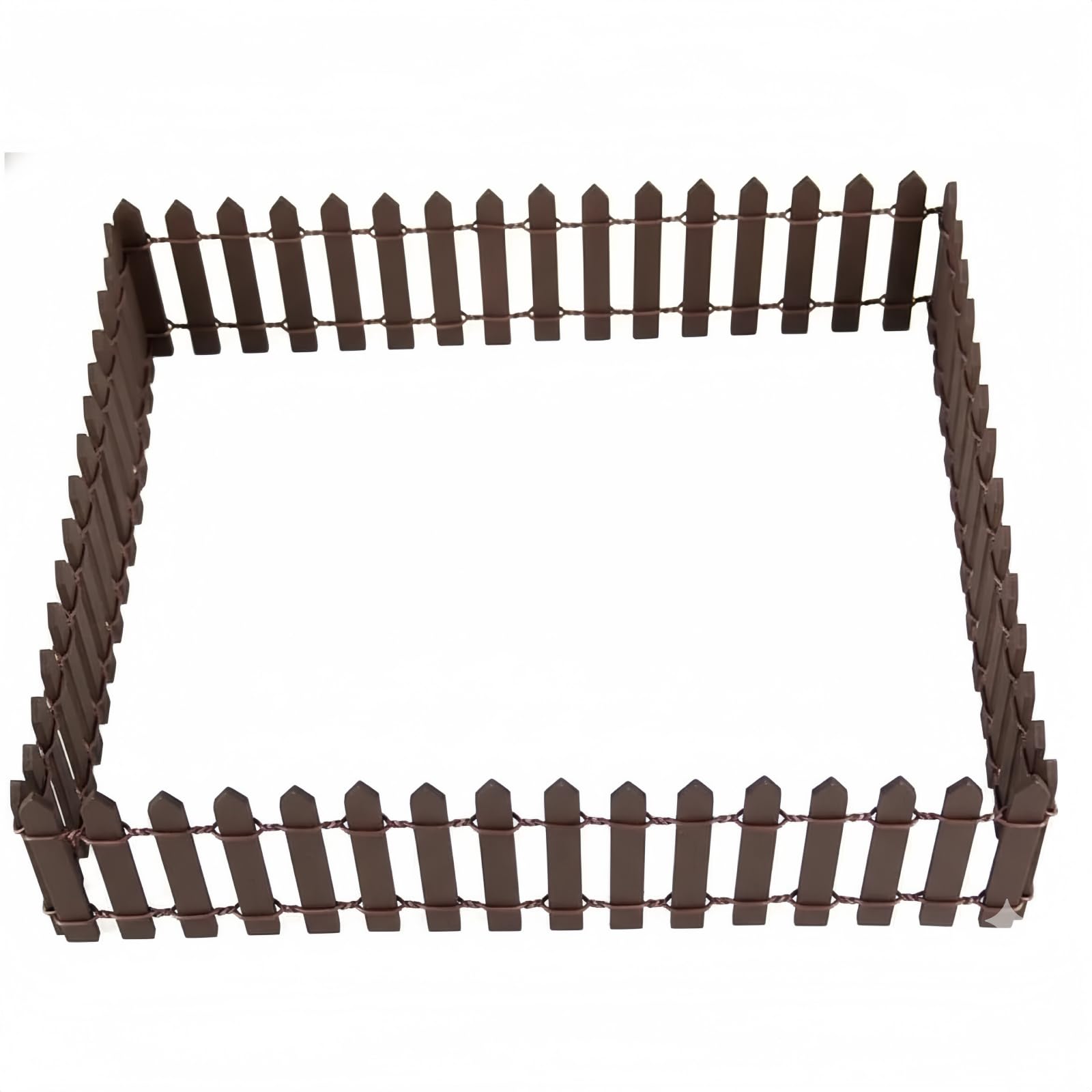 1Pc 35 Inches Brown Mini Fairy Garden Fence, Micro Landscape Miniature Ornaments for Dollhouse, Crafts, Diorama Project, Plant Pot DIY