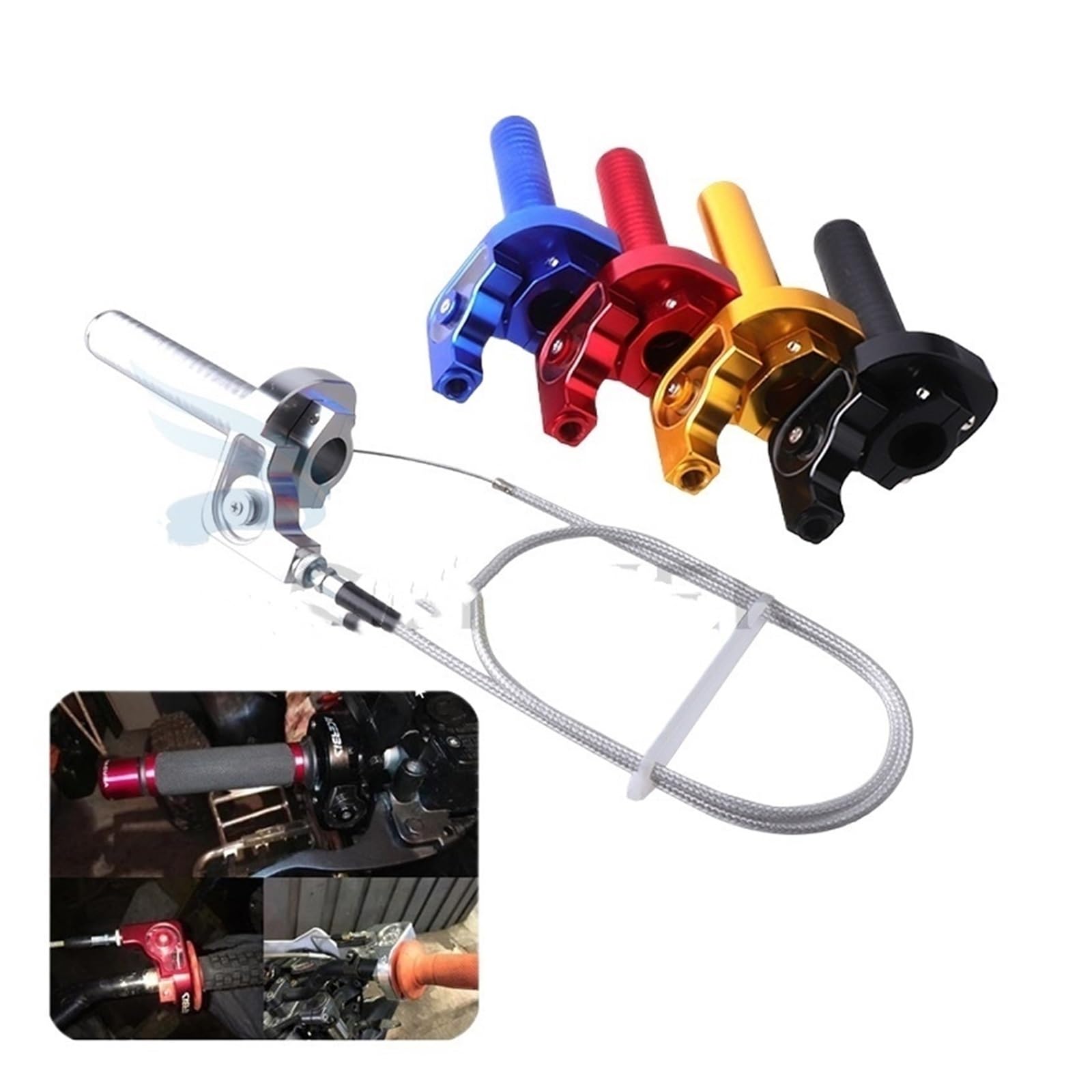 Universale 7/8 ''Manubrio CNC In Alluminio Manopola Dell'acceleratore Quick Twister + Cavo Per Hon&da CRF Per Yam&aha Per Kawas&aki KAYO Dirt Pit Bike Manopole manubrio