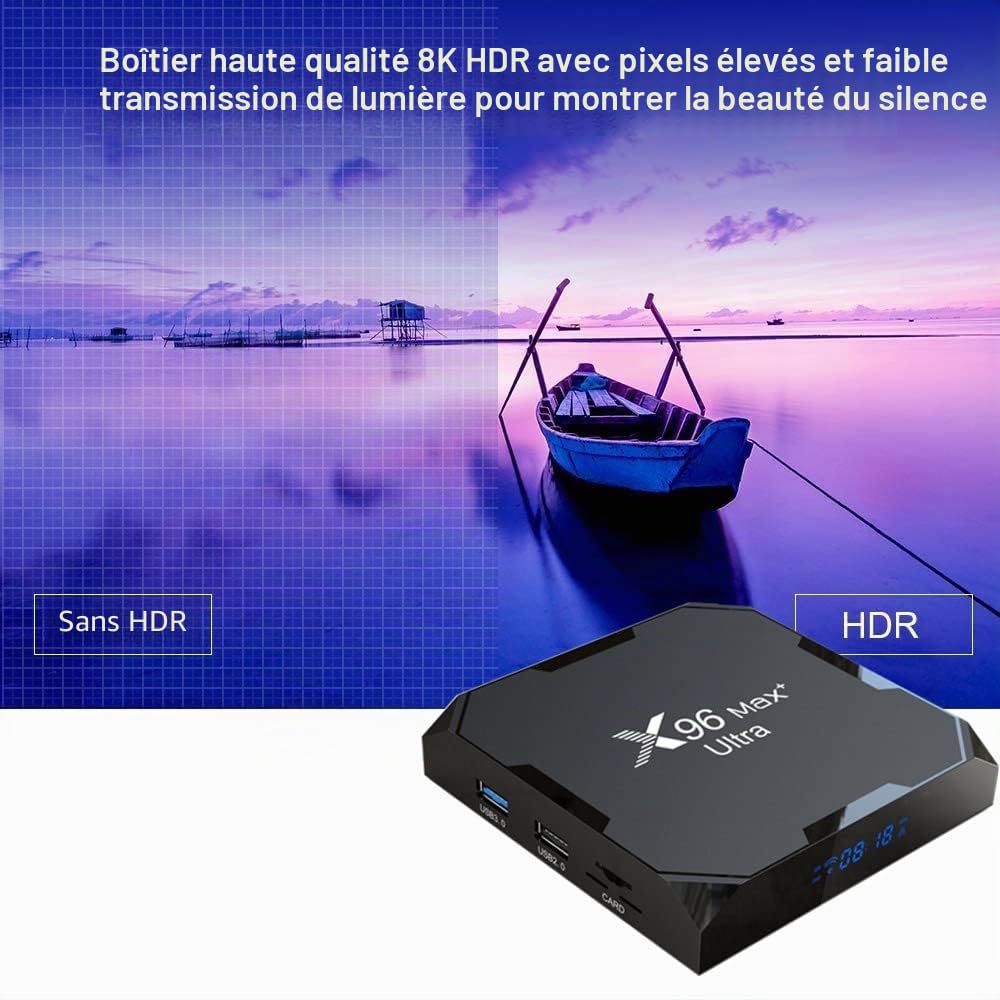 TV Box Upgraded Android 11.0 TV Box 4 Go RAM 32 Go ROM 2,4 G/5G Dual WiFi BT 4.1 H.265 décodage HD 4K Kit Top Box