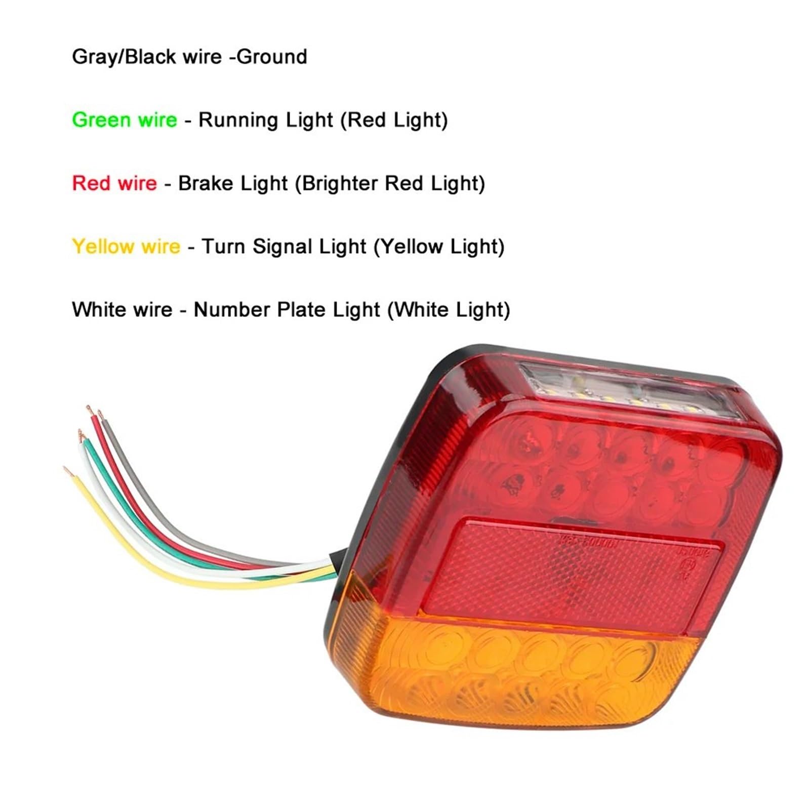 Piloto trasero Luces Traseras LED 12 V Para Camión Remolque Y Autocar Incluyen Freno Intermitentes Posición Luces Traseras(A)