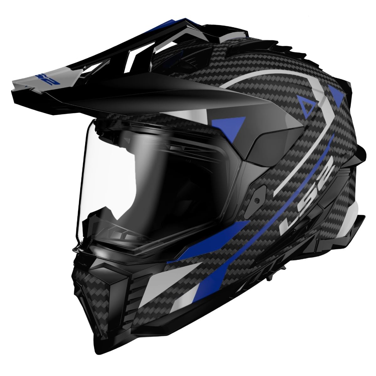 LS2 Carbon Adventure Helmet - MX701 EXPLORER C ADVENTURE BLUE (XL)
